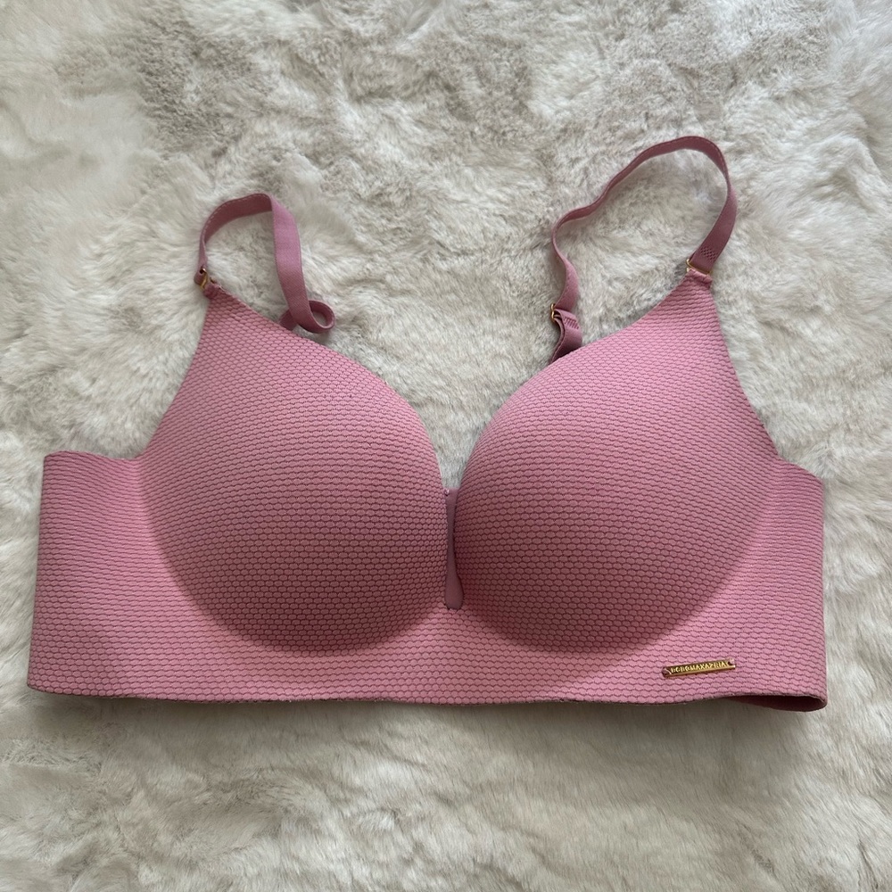 Pink Textured Women's Bra